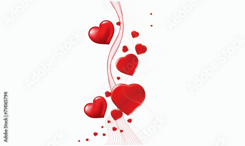 Fototapeta Naklejka Na Ścianę i Meble -  Valentine hearts background, heart card