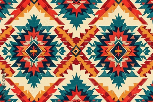 Aztec Fiesta: Southwestern Navajo Country Pattern Creating a Colorful and Repeatable Image