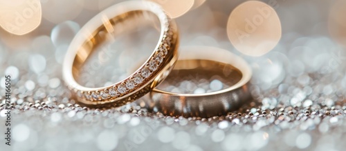 Focus on wedding rings.