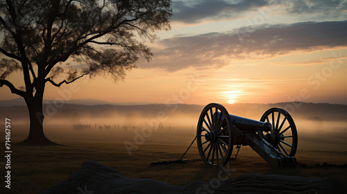 A captivating photograph capturing a historic battlefield  with its serene and contemplative atmosphere  symbolizing the reverence and the personal growth that comes with connecting to history.