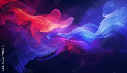 Dynamic Abstract Smoke Waves Background in Purple and Blue HD © Valeriia