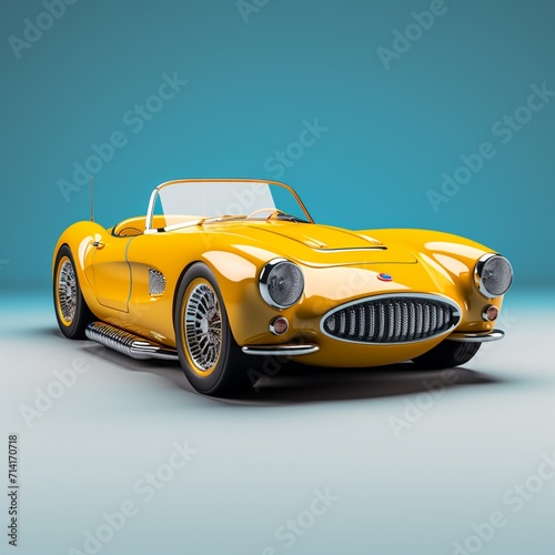 Very nice 3d model yellow car Generative AI