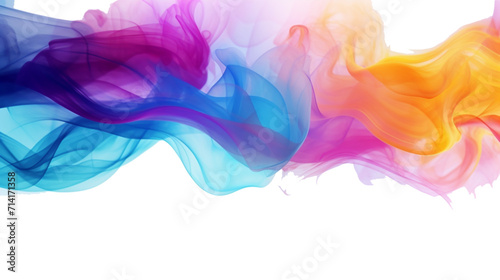 Dynamic swirls of vivid smoke in a kaleidoscope of colors, creating a visually stunning composition on a white surface