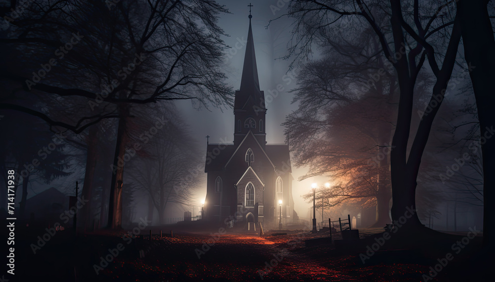 Panoramic photo of a historical church Panoramic photo of a historical church