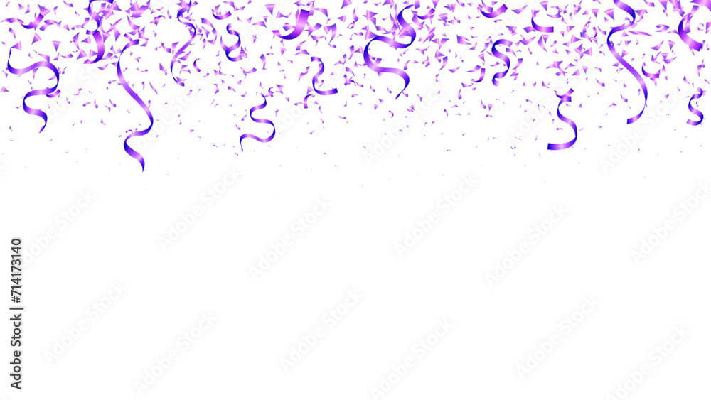 Purple confetti falling celebration, event, birthday, valentine party background