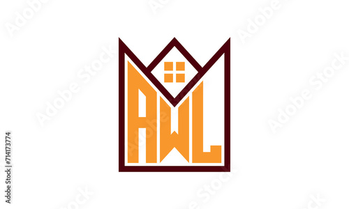 AWL initial letter real estate builders logo design vector. construction ,housing, home marker, property, building, apartment, flat, compartment, business, corporate, house rent, rental, commercial 