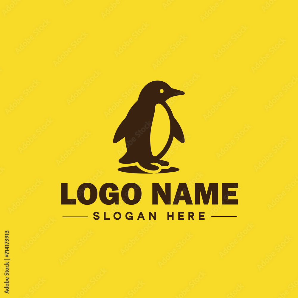 Obraz premium penguin logo and icon clean flat modern minimalist business and luxury brand logo design editable vector