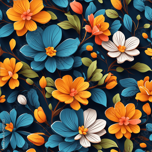 colorful pattern with floral - Thin outline art of a cute color vector