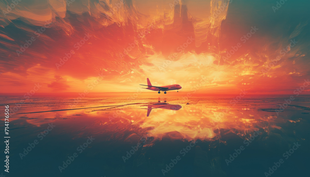 Naklejka premium Jet Lag surreal background