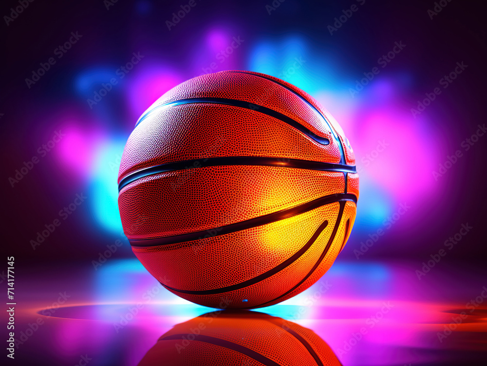 Basketball on the color glow background