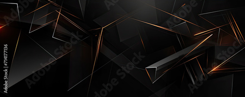 Black geometric abstract with shine lines.