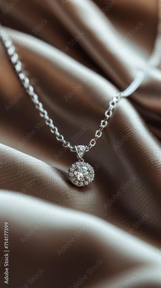 A close-up photograph of a diamond necklace A close-up photograph of a diamond necklace