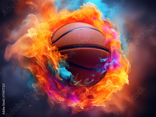 Basketball on the color smoke background © RUMA