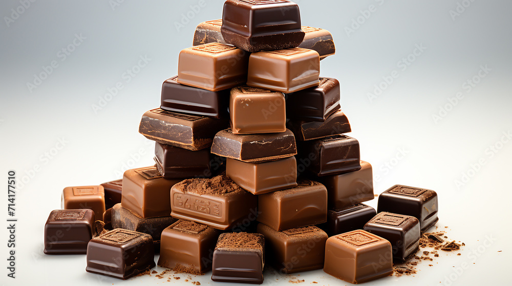 a stack of milky chocolate a stack of milky chocolate