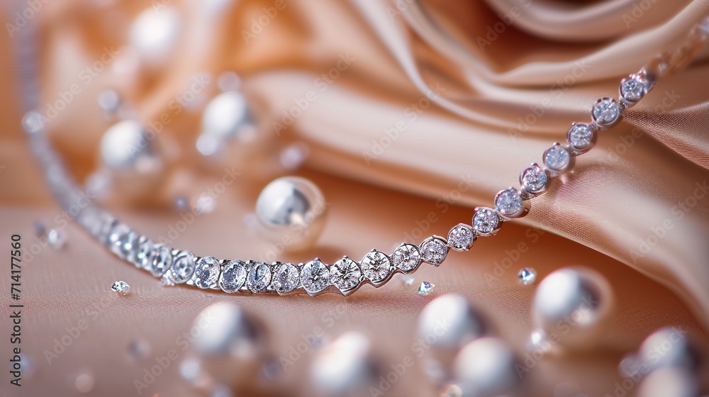 Fototapeta premium A close-up photograph of a diamond necklace