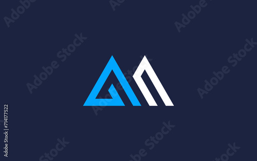 letter gn with mountain logo icon design vector design template inspiration
