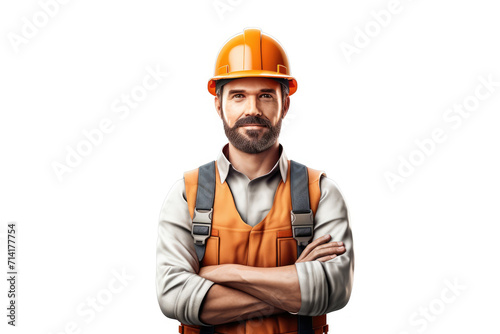 Labor day themed worker man, isolated white background
