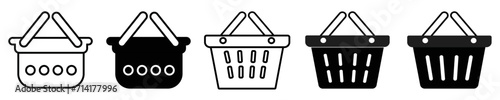Shopping Basket vector icon set. Buy buttons collection. Vector illustration. photo