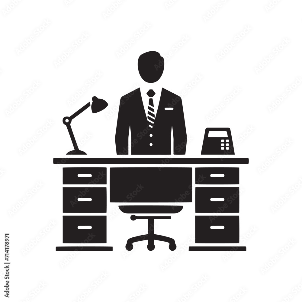 Whispers of Work: Business Silhouette Collection Conveying the Subtle Yet Impactful Language of Office Productivity - Business Silhouette - Office Vector
