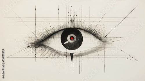 empty eye, minimalist russian avant - garde drawing, 16:9 photo