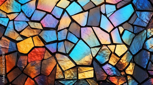 cute brightly colored geometric pattern, holo - foil, shiny, glistening, made of glass, black, gold, gilded, 16:9