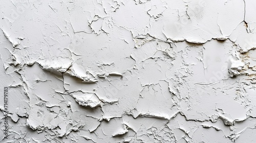 Peeling wallpaper and an outdated wall texture painting with white abstract theme, Generative AI.