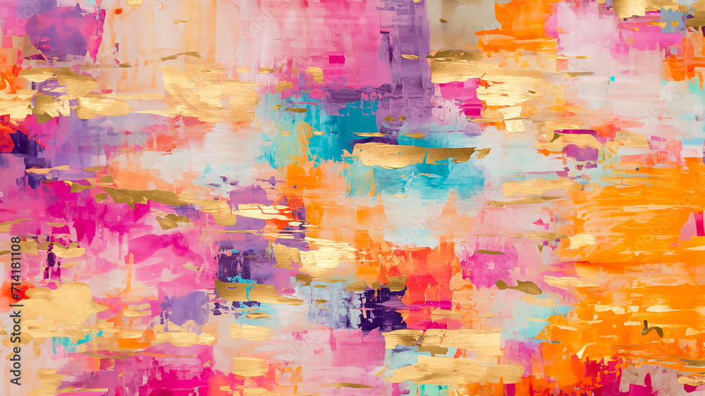 Pastel Dreams: Cheerful Abstract with a Warm Summer Palette, AI Generative Art
