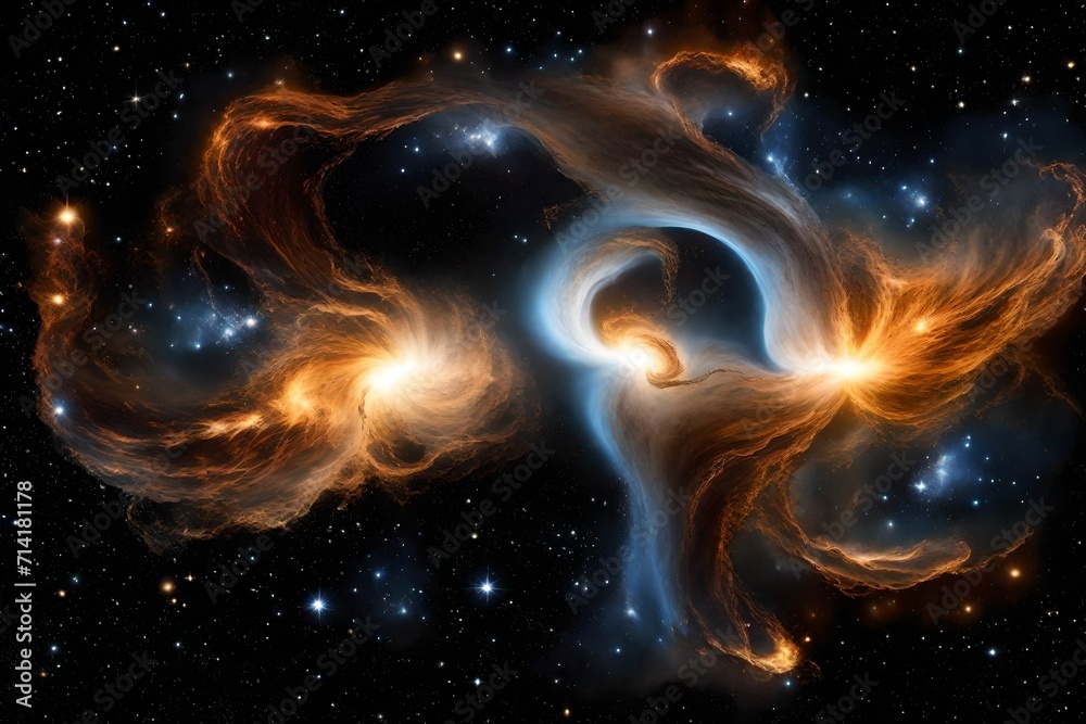 illustration of space with galaxies and stars illustration of space with galaxies and stars