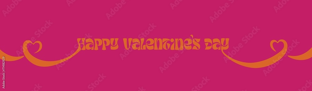 Happy Valentine's day background, poster, cover, banner. with creative love composition of curly hearts. Vector illustration, print