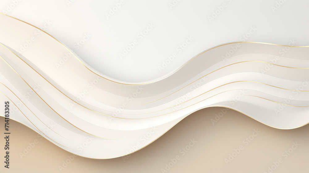 Obraz premium Luxury elegant golden lines on cream color background