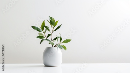 White Vase With Plant, A Simple and Elegant Home Decor Beauty