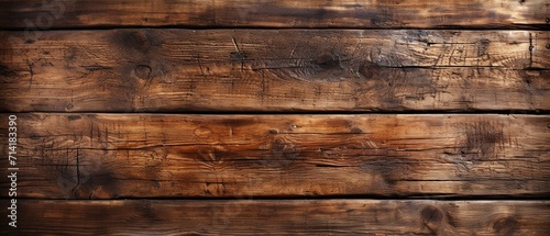 Close-Up of Wooden Plank Wall, Textured Background With Natural Wood Grain and Rustic Charm