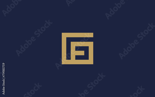 letter gf with square logo icon design vector design template inspiration