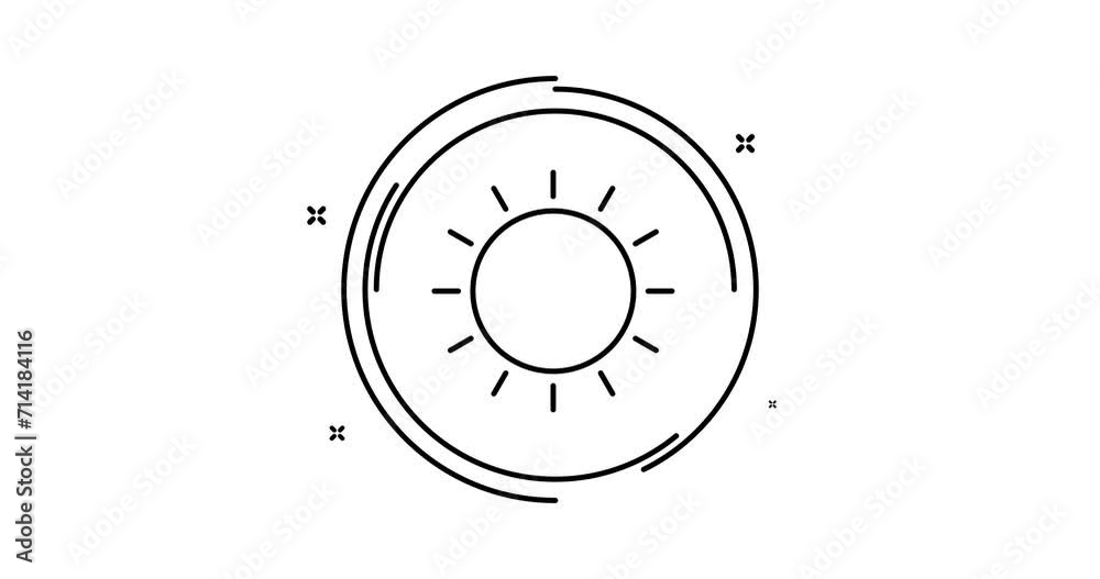 sun animated outline icon with alpha channel. sun rotation appearance 4k video animation for web, mobile and ui design sun animated outline icon with alpha channel. sun rotation appearance 4k video animation for web, mobile and ui design