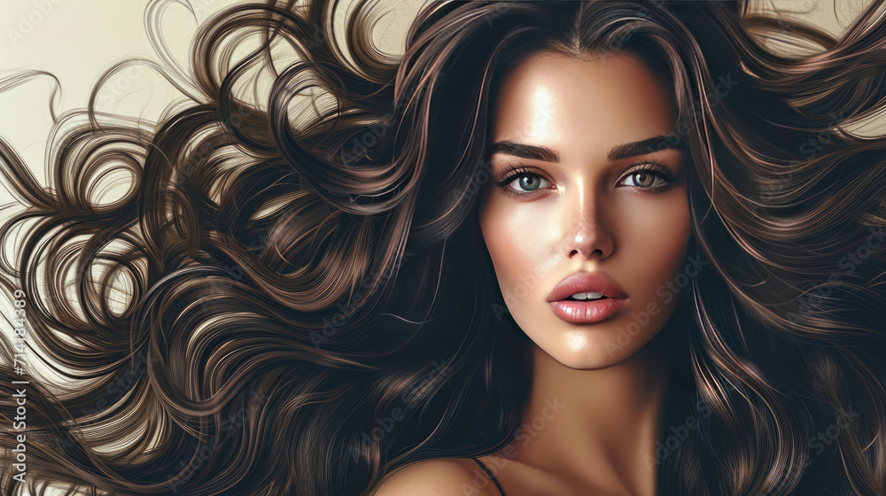 Painting of a Woman With Long Hair Painting of a Woman With Long Hair