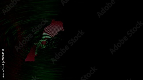 morocco flag and map video effect