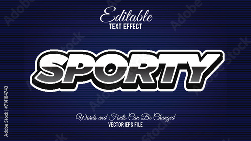 Sporty editable text effect