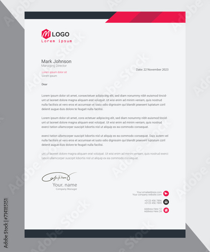 Modern letterhead design template with orange color. creative modern letter head design template for your project. letterhead, letter head, Business letterhead design.