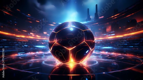 Futsal Ball Poster Concept in the Center of a Dynamic Arena