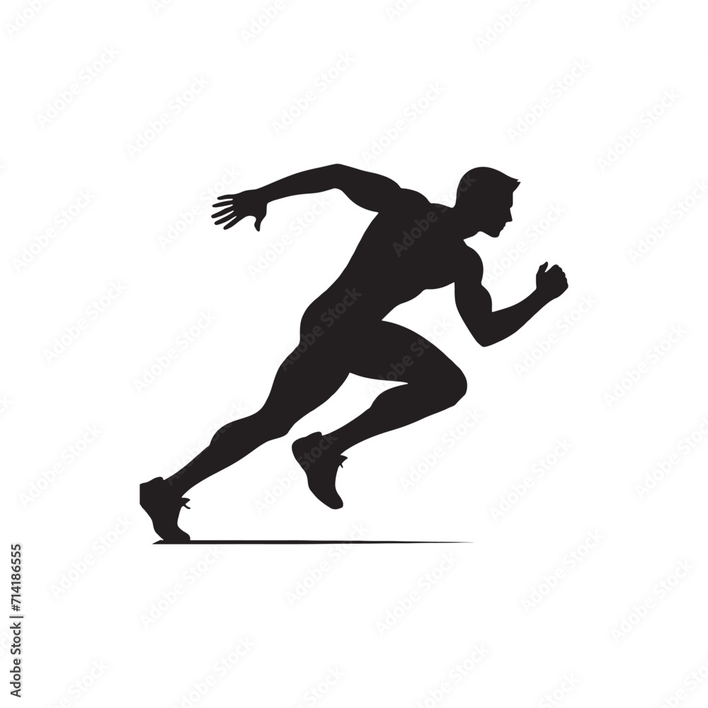 Obraz premium Energized Pursuits: Sportsman Silhouettes Capturing the Energized Pursuits of Athletes in Action - Sportsman Illustration - Athlete Vector 