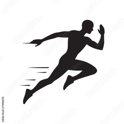 Athletic Aura: Sportsman Silhouettes Surrounded by an Aura of Athletic Excellence and Determination - Sportsman Illustration - Athlete Vector 