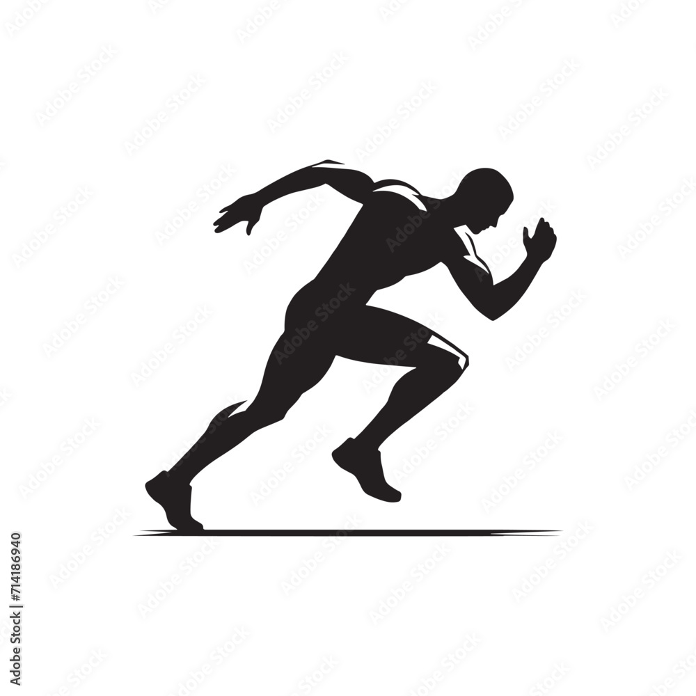 Dynamic Verve: Sportsman Silhouette Set Exhibiting the Dynamic Verve of Athletes Engaged in Sports - Sports Silhouette - Sportsman Vector
