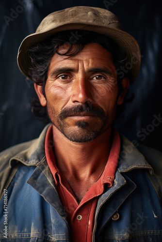 Mexican worker man portrait photo