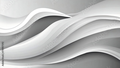 Abstract white and gray background for presentation and design with dynamic wavy lines, template for business banner, Generated AI