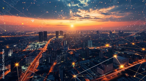 Smart City Infrastructure: Network Nodes in Urban Landscape