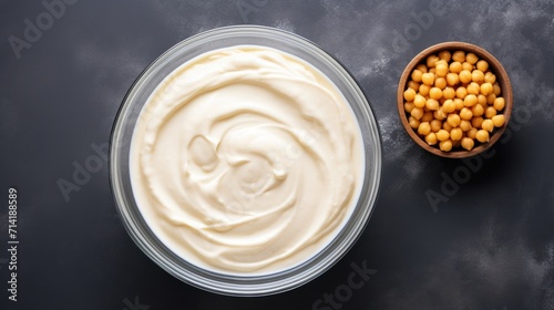 Whipped Chickpeas: Vegan Cooking Concept with Aquafaba Egg Replacement AI Generated