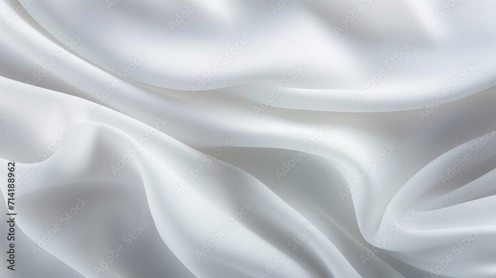 Abstract Waves Texture of White Soft Fabric for Web Design AI Generated