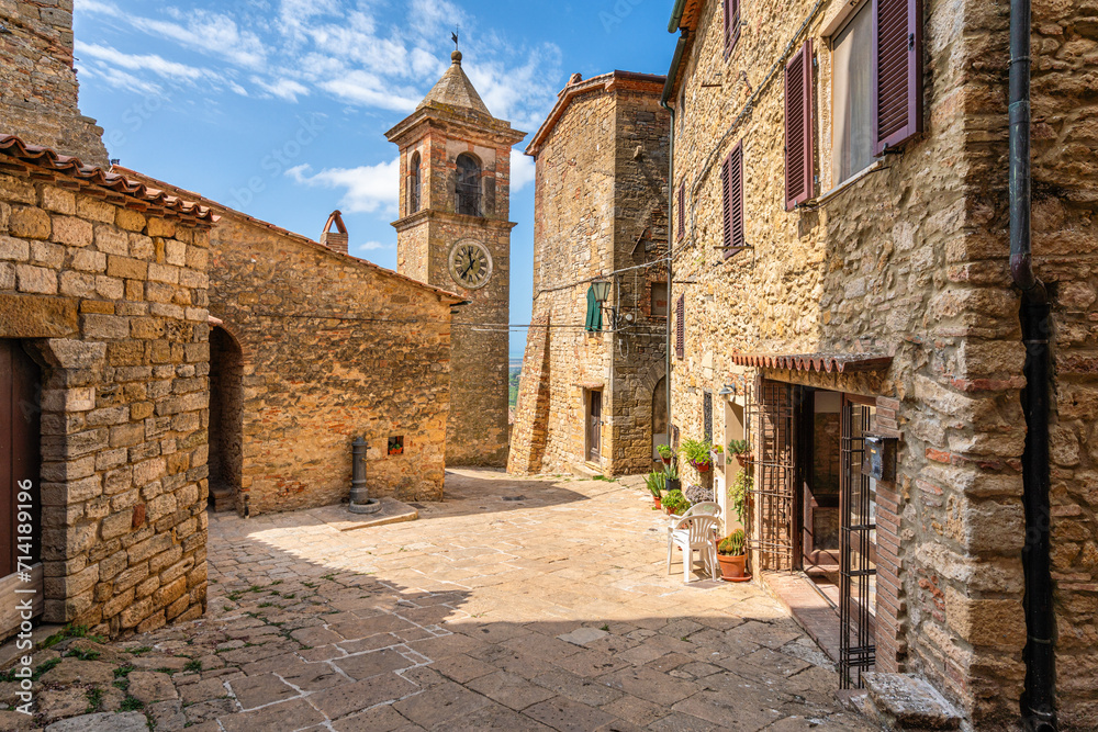Fototapeta premium The picturesque village of Casale Marittimo, in the Province of Siena, Tuscany, Italy