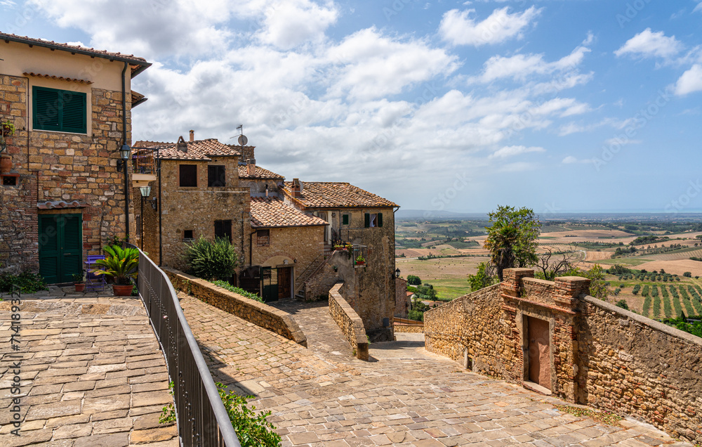 The picturesque village of Casale Marittimo, in the Province of Siena, Tuscany, Italy