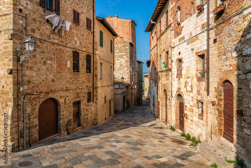 The picturesque village of Colle Val D'Elsa on a sunny summer day. Province of Siena, Tuscany, Italy